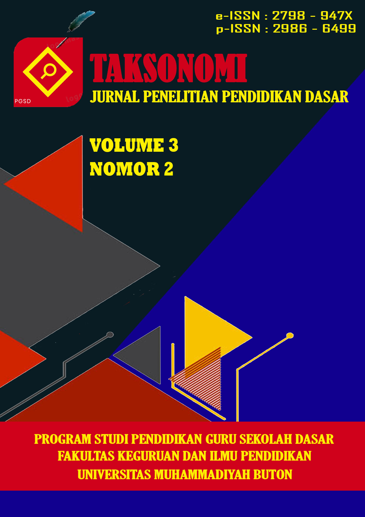 					View Vol. 3 No. 2 (2023): September, Taksonomi Jurnal Penelitian Pendidikan Dasar
				